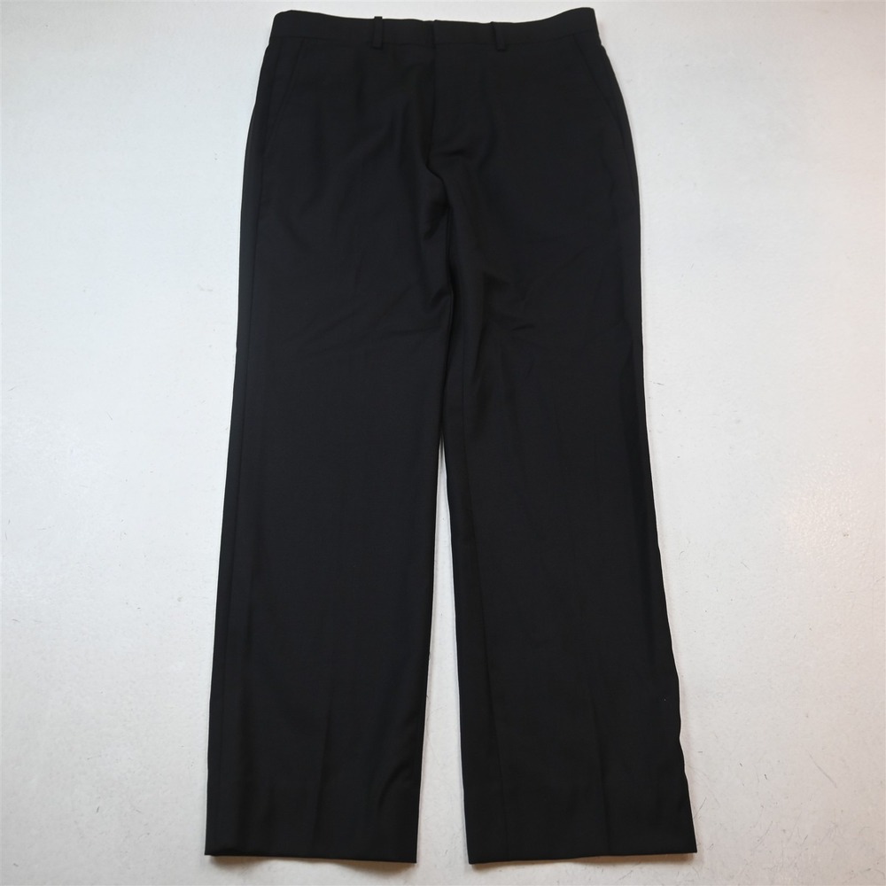 Theory 30x30 Black 100% Wool Flat Front Slim Dress Mens Pants